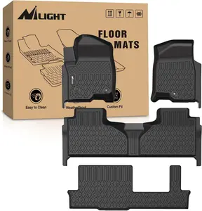 Nilight TPE Floor Mats for 2021 2022 2023 2024 Chevrolet Tahoe/GMC Yukon/Cadillac Escalade with Bench Seating,All Weather Custom Fit Heavy Duty Floor Liners Automotive Car Accessories Truck Accessories dealsforyoudays