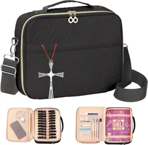 Stylish Quilted Large Bible Cover for Women - Multifunctional Bible Case with Handles & Detachable Shoulder Strap - Premium Quality Book Protector for Book Lovers - Ideal Bible Gift