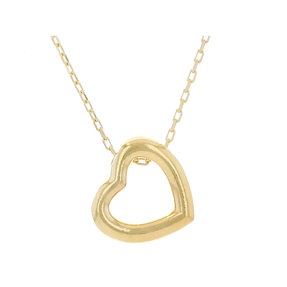 JTV 18k Yellow Gold Over Sterling Silver Heart Necklace