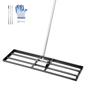 fathersdaygift  VEVOR Lawn Leveling Rake, Lawn Leveler with 83.9 in Handle, 36x10 in Ground Plate, Rust-Resistant Carbon Steel Soil Leveler, 3 Heights Adjustable, Effort Saving Lawn Leveling Tool for Yard Golf Court