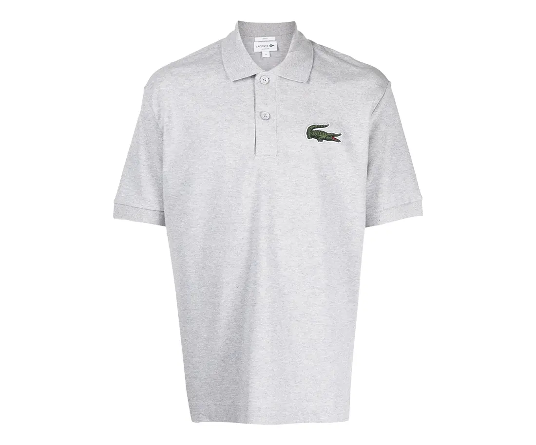Lacoste Original Menswear Polo Top, 80's Croc Logo Loose Fit Unisex Casual Shirts