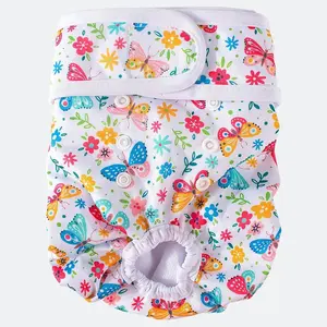Breathable Reusable Dog Diapers for Female Dogs in Heat, High Waist Washable Pet Skirt with Adjustable Straps, Comfortable Absorbent Layer