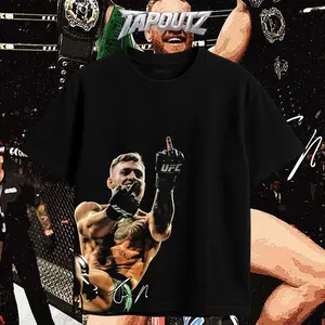 TAPOUTZ Conor McGregor The Notorious Heavy Cotton MMA Double Sides Unisex T-shirt For Fight Fan Champ Champ Apparel Menswear Womenswear Gift For Fans DTG Breathable Printing Classic Soft