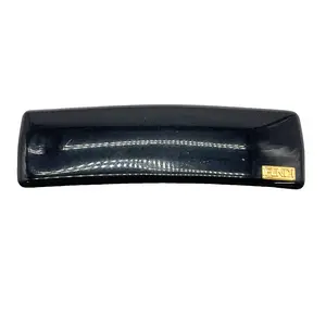 Pre-owned FENDI As Seen On Screen As Seen On Screen M293 Gold Tone Logo Barrette Hair Clip Black Resin $449