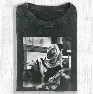 Art the clown t-shirt, Funny Halloween Shirt, Unisex T-Shirt, Y2K 90s Graphic Shirt, gift for her, him, Womenswear Top, Halloween Shirt