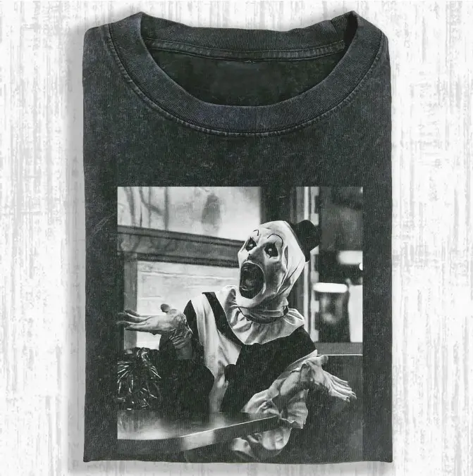Art the clown t-shirt, Funny Halloween Shirt, Unisex T-Shirt, Y2K 90s Graphic Shirt, gift for her, him, Womenswear Top, Halloween Shirt