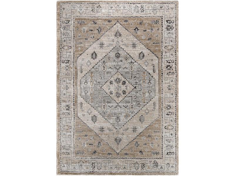 Livabliss MTN2311-679 Modern Rectangular Soft Grey Polyester Geometric Pattern Home Decor Floor Rug - Machine-Woven High Pile Indoor, 6ft7in x 9ft (78.74in W x 108.27in L), Neutral Tones, Spot Cleanable, Non-Customised, Geometric Pattern Rug, Home Decor R