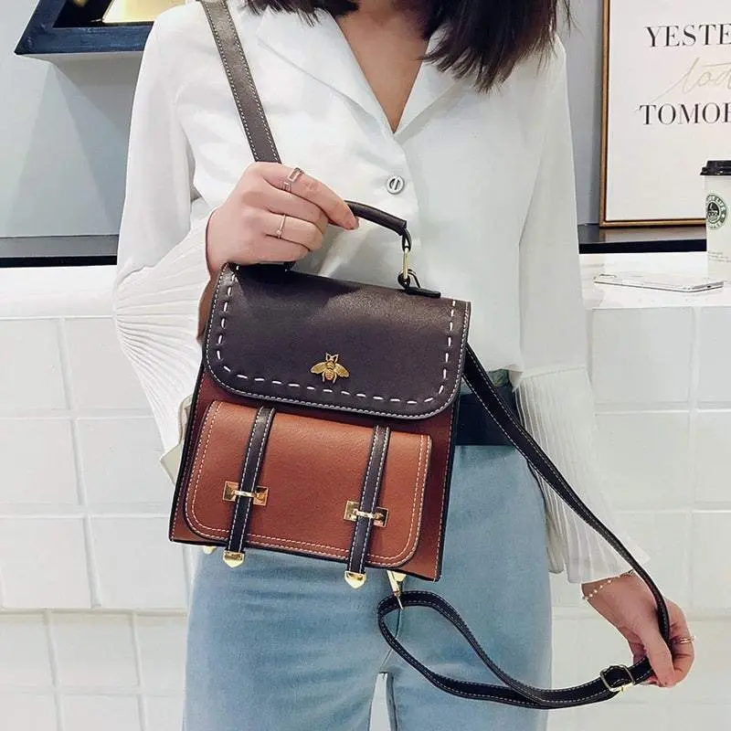 Vintage, Leather Backpack Purse