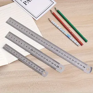 Metal Straight Edge Ruler, Measuring Ruler, 1 Count Stainless Steel Ruler, Double-sided Scale Ruler, Office Stationery for Painting, Drawing, Office Supplies