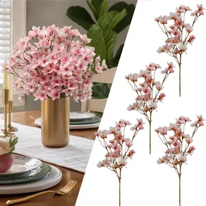Artificial Cherry Blossom Flowers 4Pcs Faux Cherry Blossom Stems Faux Silk Cherry Blossom Branches 15.7’’ Fake Peach Flowers for Vase Arrangements Home Wedding Table Decor (Pink) - Home Improvement. Decorative Fruit Plastic Plants