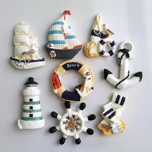 8-Piece Ocean Themed Magnetic Refrigerator Magnets Set, Higher End Fridge Magnets, Unique Marine Design Fridge Stickers for Kitchen Office Storage Cabinets Decor