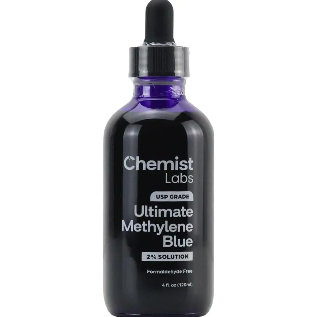 2% Pharmaceutical Grade Methylene Blue Liquid Solution - 99% Purity USP Grade, Blue Methylene, Formaldehyde-Free, Third-Party Tested, Made in USA, 4oz