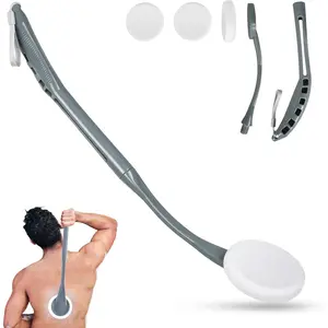 Lotion Applicator for Back, 20.5'' Replaceable Back Lotion Applicator, Easy Washable, Suitable for Use by Elderly, Men and Women（Grey）