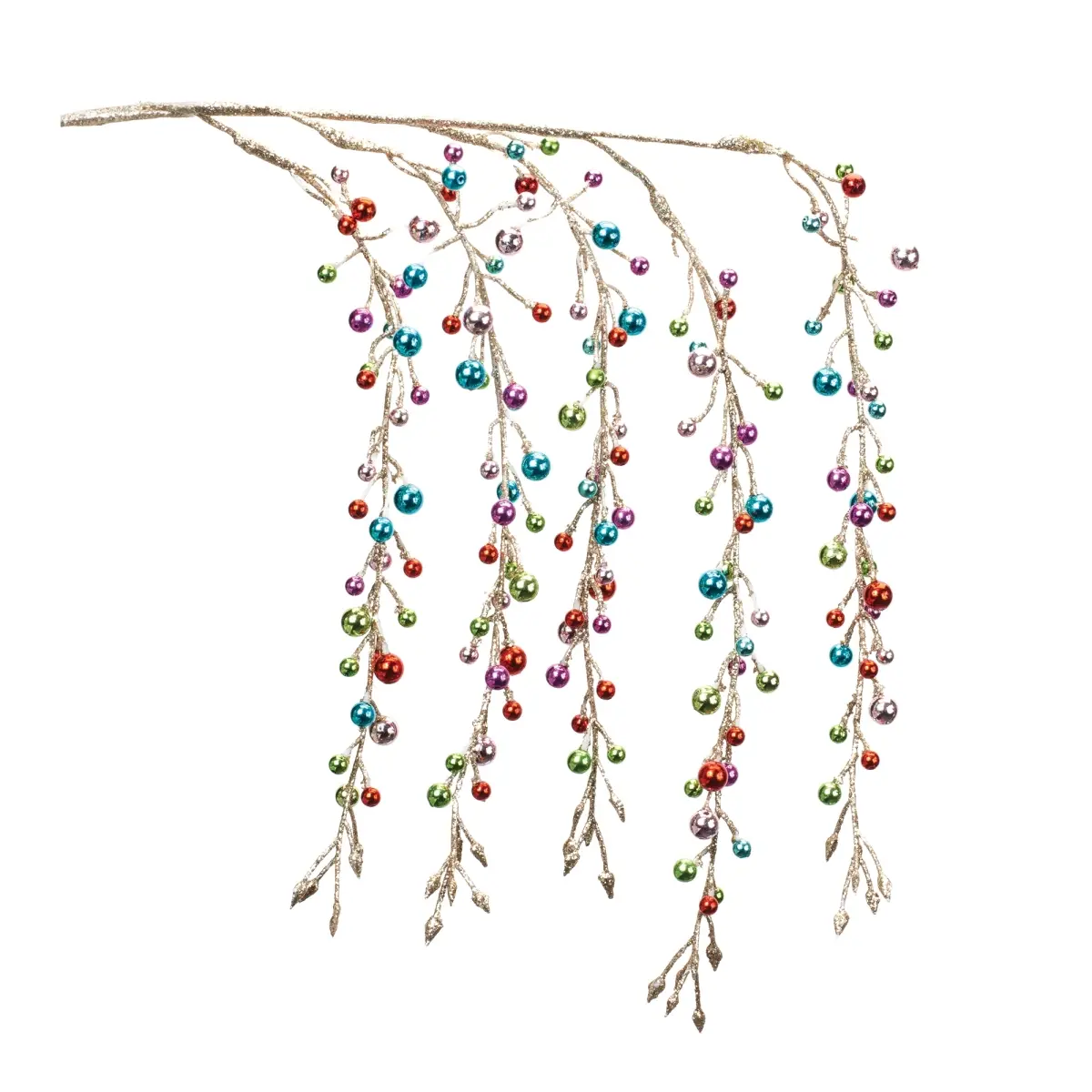 Melrose 87500DS 28 in. Plastic Hanging Bead Spray, Gold & Pink - Set of 2