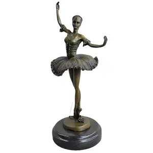 Graceful Ballerina Ballet Wearing Tutu Dance Class Dancer Bronze Sculpture Decor