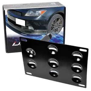 iJDMTOY No Drill Front Bumper Tow Hook License Plate Mounting Bracket Adapter Kit For 2005-2010 1st Gen Scion tC (ANT10)