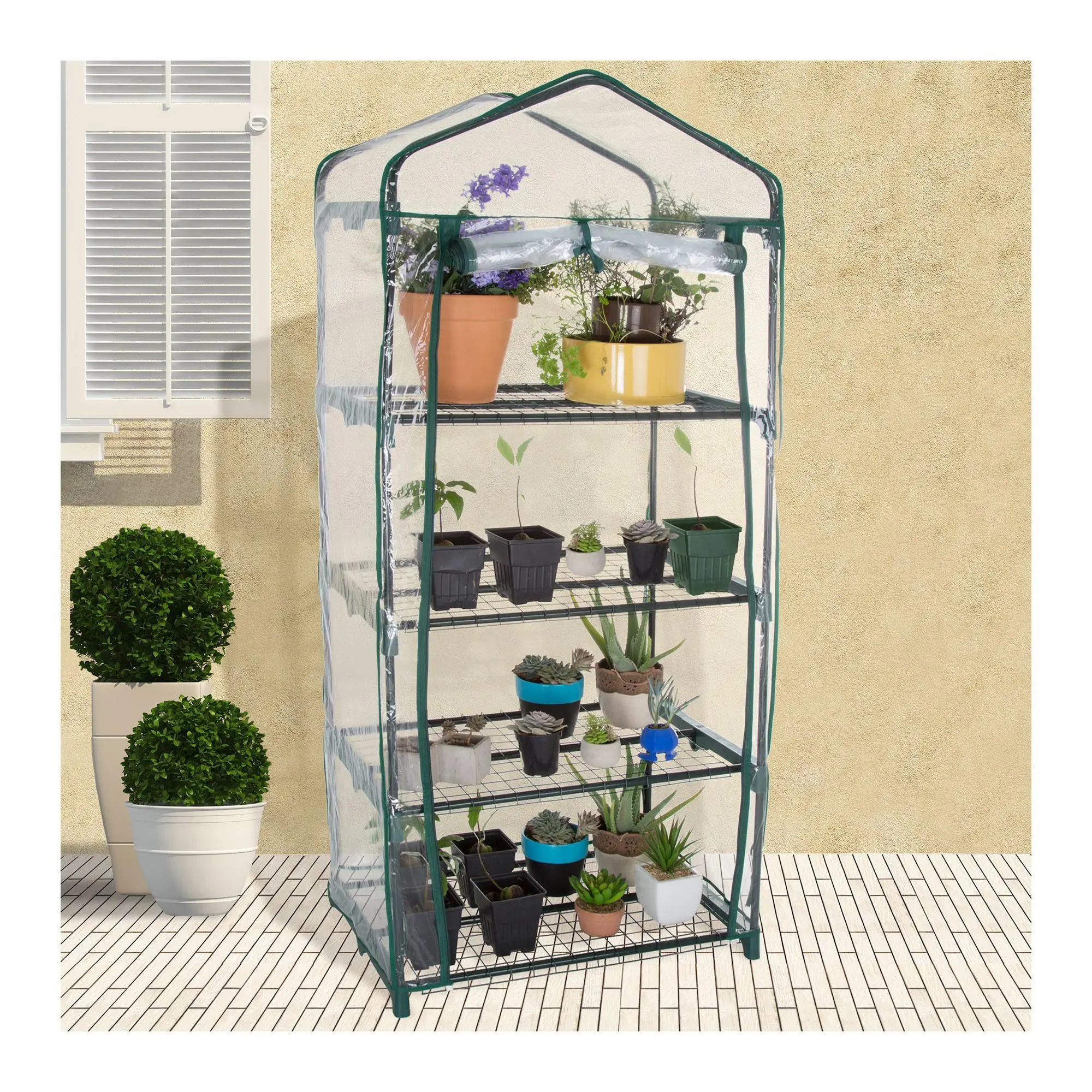 Pure Garden 4 Tier Mini Greenhouse with PVC Cover Pure Garden 4 Tier Mini Greenhouse with PVC Cover