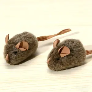 2 PCS Cat Simulator - Intelligent Mouse Sound-Activated Talking Fur Toy Mouse for Self-Entertainment and Relaxation - Cross-border Pet Toy