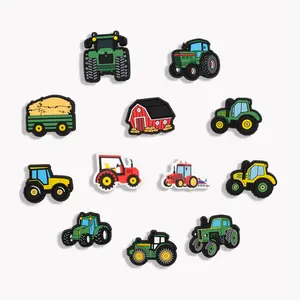 Tractor Shoe Charms Tractor 12PCS PVC Clog Pins Accessories Party Favors Birthday Gifts Holidays Decoration for Boys Women Girls