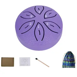 Outdoor Garden Rain Drum, 3 Inch 6 Note Mini Steel Tongue Drum, Children Gift Beginner Drum, Unique Outdoor Courtyard Lawn Music Instrument