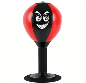 Desktop Punching Bag with Double Suction Cup Base for Stress Relief, Upgraded Spring & Durable Tabletop Boxing Ball for Office or Home, Fun Gift for Men, Women & All Ages