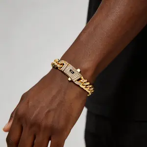 Gold-Plated, Diamond-Set Bracelet