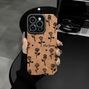 Elegant Black Rose Totem Phone Case Sophisticated Design for iPhone 17 Pro Max 16 Pro Max 15 Pro 14 13 12 11 Series Minimalist Color Design