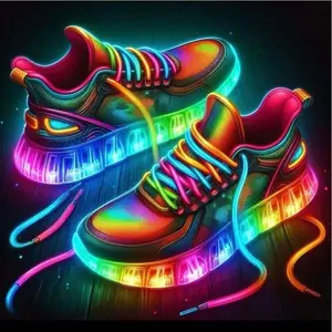 5D DIY Full Diamond Round Diamond Painting - Diamond Art Painting Kit Neon Sneakers Mosaic, Canvas - DIY Decorative Painting, Home Wall Decor, Suitable for Halloween and Christmas, Birthday and Anniversary Gifts