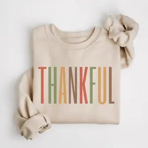 Thankful Sweatshirt, Thanksgiving Sweater, Women's Thanksgiving Sweatshirt, Women's Fall, Pumpkin Season, Give Thanks, Fall Gift