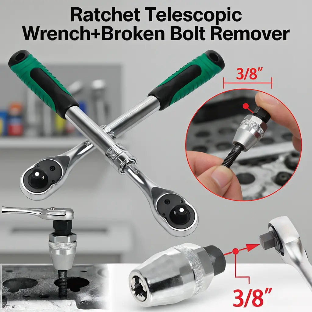 Extractor Rachet 3/8-Inch Drive Socket Ratchet Set & Broken Bolt Extractor Kit ...