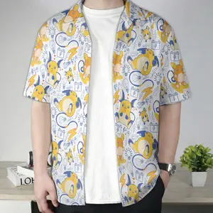 Hawaiian Shirt, Tropical Summer Shirt,Anime RaichuKawaii Electric Pattern Hawaiian Shirt Unique Anime Hawaiian Shirt for Fans #alohashirt #hawaiianshirt #tropicalvibes #summeroutfit #beachwear #viraloutfit