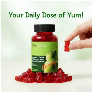 Newellme Apple Cider Vinegar Gummies Recipe Supports Normal Energy Levels Vitamin B12 Edible Dietary Supplement for Daily Energy Boost