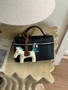 Fashion Versatile Women's Mini Handbag, Simple Solid Color with Small Horse Charm, Shoulder Crossbody Bag, Perfect for Daily Use, Everyday Crossbody Bag