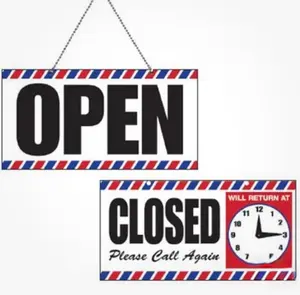 Scalpmaster Open/Closed Sign with Clock