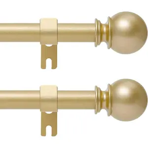 Curtain Rod for Windows 30 to 60 Inch, 2 Pack 5/8 Inch Diameter Adjustable Curtain Rods With Brackets, Heavy Duty Easy to Install, Suitable for Bedrooms and Outdoor