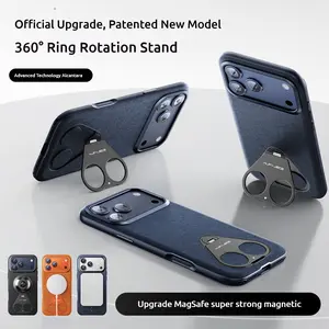 【TikTokShopBlackFriday】JECE ltalian Alcantara&Jece Rings 360° Magnetic Ring Stand for iPhone 17 Pro Max phonecase, 【MageSafe Compatible】【Military-Grade Protection】【Enhanced Grip&Slim】 【Smartphone Space Orange】