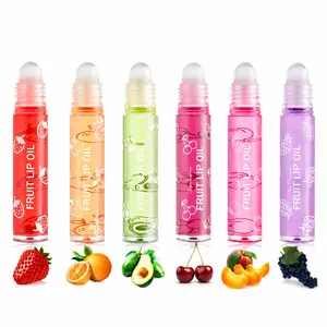 Fruit Lip Oil Set,6-Piece , Avocado Oil Hydrating Rollerball, 6 Delicious Flavors, Moisturizing Lip Gloss, Perfect Gift Box – Hydrate. Gloss. Glow. Nourishing
