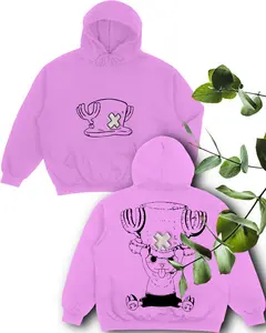 Oversized Graphic Chopper Tony Tony Hoodie | Pirate Doctor Anime Graphic with Puffy ‘X' Anime Merch , Vintage Anime Streetwear, Unisex Anime Shirt