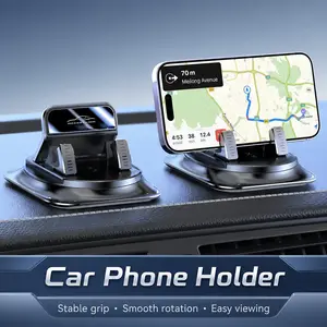 Portable Universal Car Phone Holder, 360° Free Rotation Dashboard Mount for Vehicle Navigation & Hands-Free Call