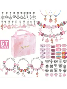 Cartoon Unicorn DIY Bracelet Set, Gift Jewelry Kit, Handmade Craft Activity, Fun Kids Accessory, Bead Assortment