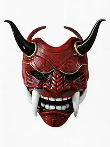 Japanese Demon Mask Halloween Latex Party Mask Decorate Cosplay Japanese for PrajnaHeadgear Samurai Evil KabukiHannya