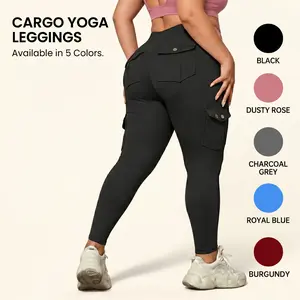 Women's Plus Size High-Waisted Yoga Leggings - Tummy Control, Butt Lifting, Stretchy Comfort Activewear Bottoms for Summer Minimalist Style