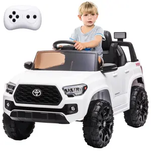 12V Electric Ride-On Toy Truck for Kids, Built-in Remote Control, Spring Suspension, Safety Belt, LED Headlights and Gentle Start Function, Outdoor Ride-On Car for Ages 3-8.
