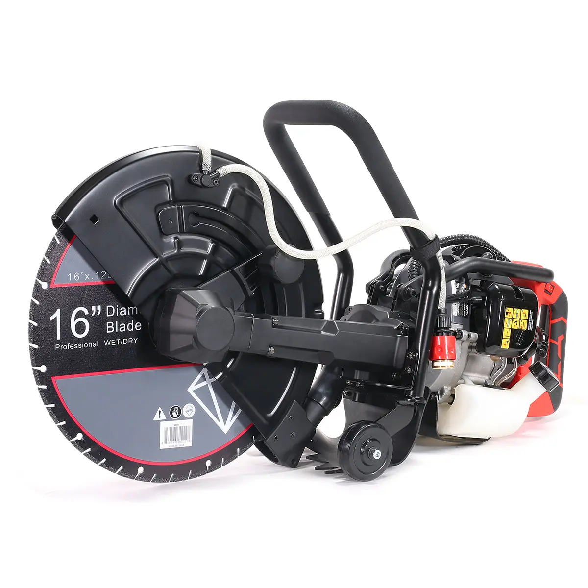 XtremepowerUS 16-in 52cc EPA-Certified Gas-Powered Concrete Cutter Saw, Power Tool with Guide Roller, Recoil Start, Vibration Reduction & Included Diamond Saw Blades