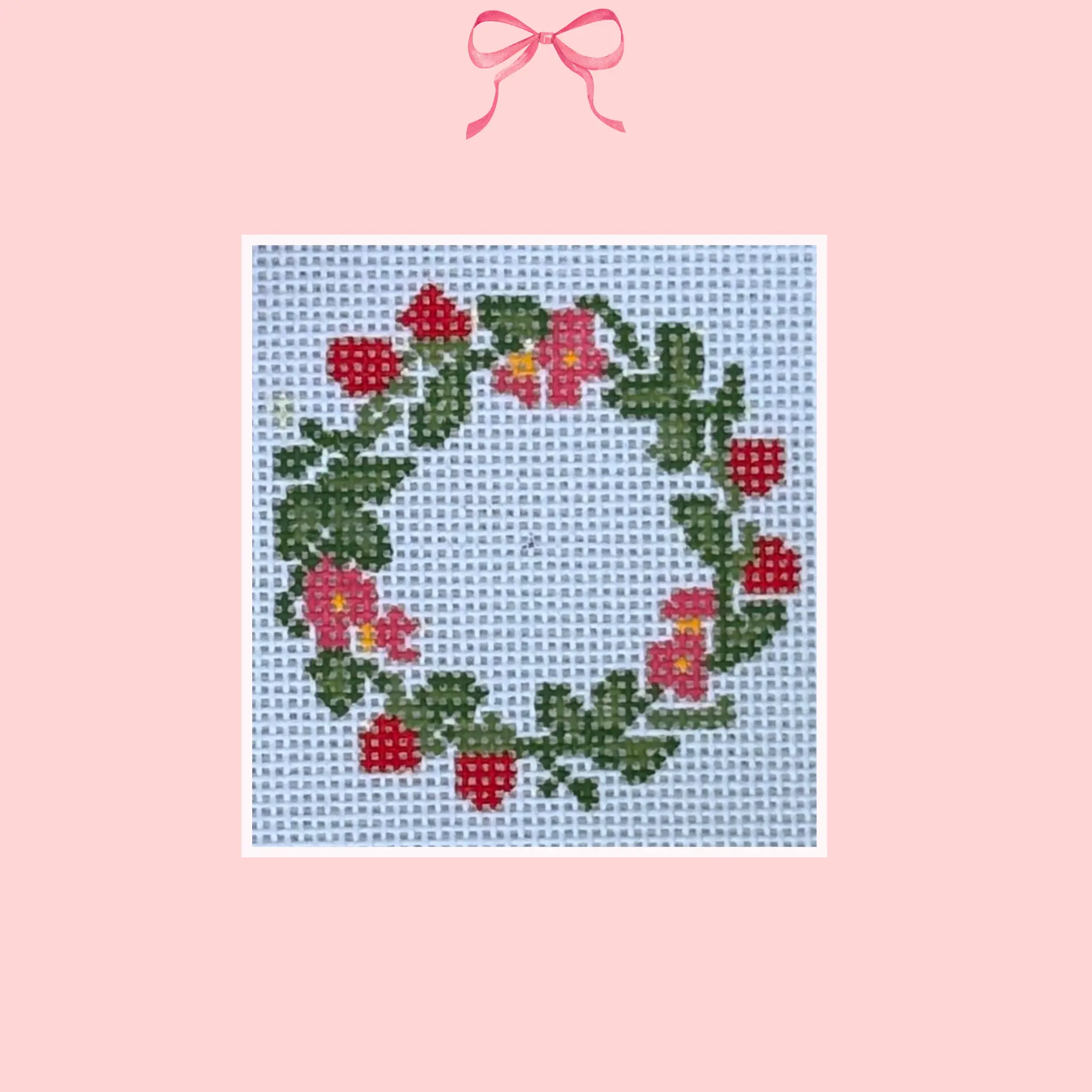Strawberries Wreath on 18 Mesh