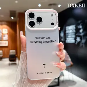 Bible Verses Matthew 19:26 Pattern Phone Case for iPhone 17 16 Pro Max 15 Plus 14 13 12 11 Air Plus Shockproof Anti-Scratch Durable PC Back Protective Cover Cellphone Casing