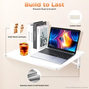 Wall Mounted Foldable Desk Mini Laptop Desk Kitchen Floating Storage Shelf For Study Bedroom Bathroom Balcony 60*40cm Decor Rectangle
