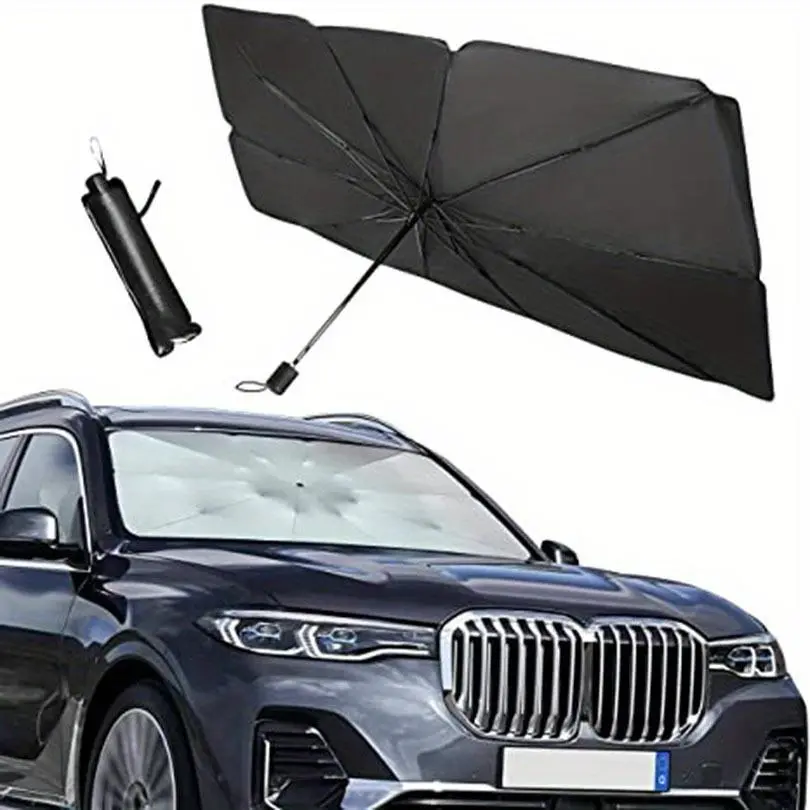 Car Windshield Sun Shade, Foldable Umbrella Sunshade/Cover Blackout Sunscreen Sunshade For Most Cars Reflective Sunshade For Car Front Windshield Car Window Shades
