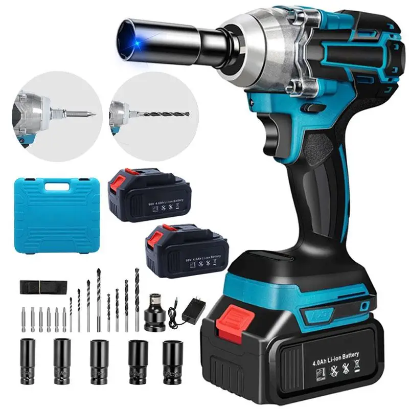 1/2 Inch Cordless Impact Wrench, Torque 258ft-lbs(350N.m), 3500 RPM, 36V Electric Brushless Power Impact Gun for Lug Nuts with 3.0Ah Battery, 1/4 inch