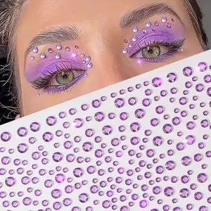 Face Gems Self Adhesive Face Gems and Pearls for Makeup, Festival Jewels for Halloween Rave Accessories Hair Gems, Rhinestone Stickers for Face, Eye, Makeup, Body, Glam Pack Glitter